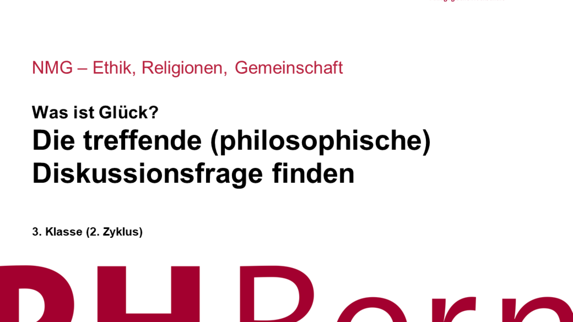 Die treffende (philosophische) Diskussionsfrage finden