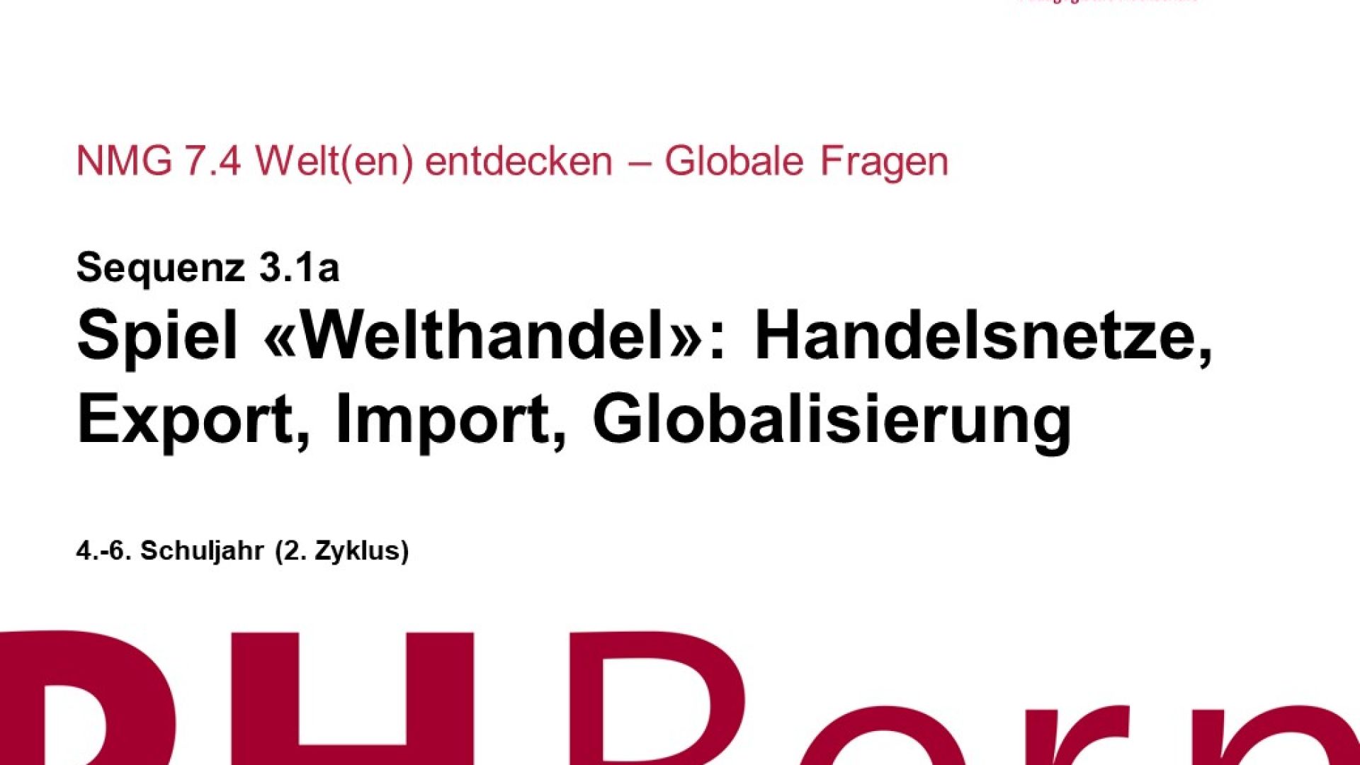 Spiel «Welthandel»: Handelsnetze, Export, Import, Globalisierung 3.1a