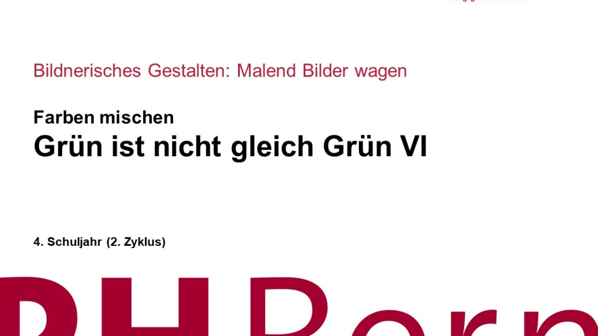 Grün ist nicht gleich Grün VI