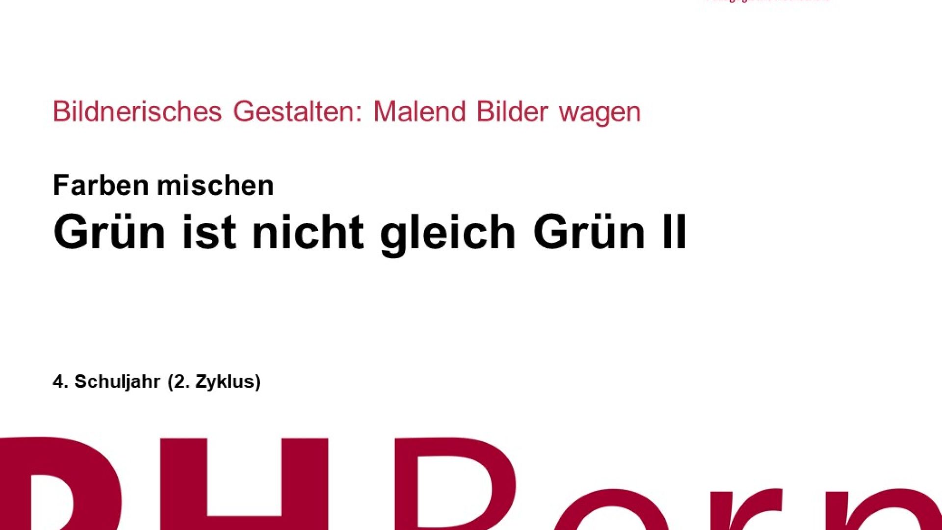 Grün ist nicht gleich Grün II