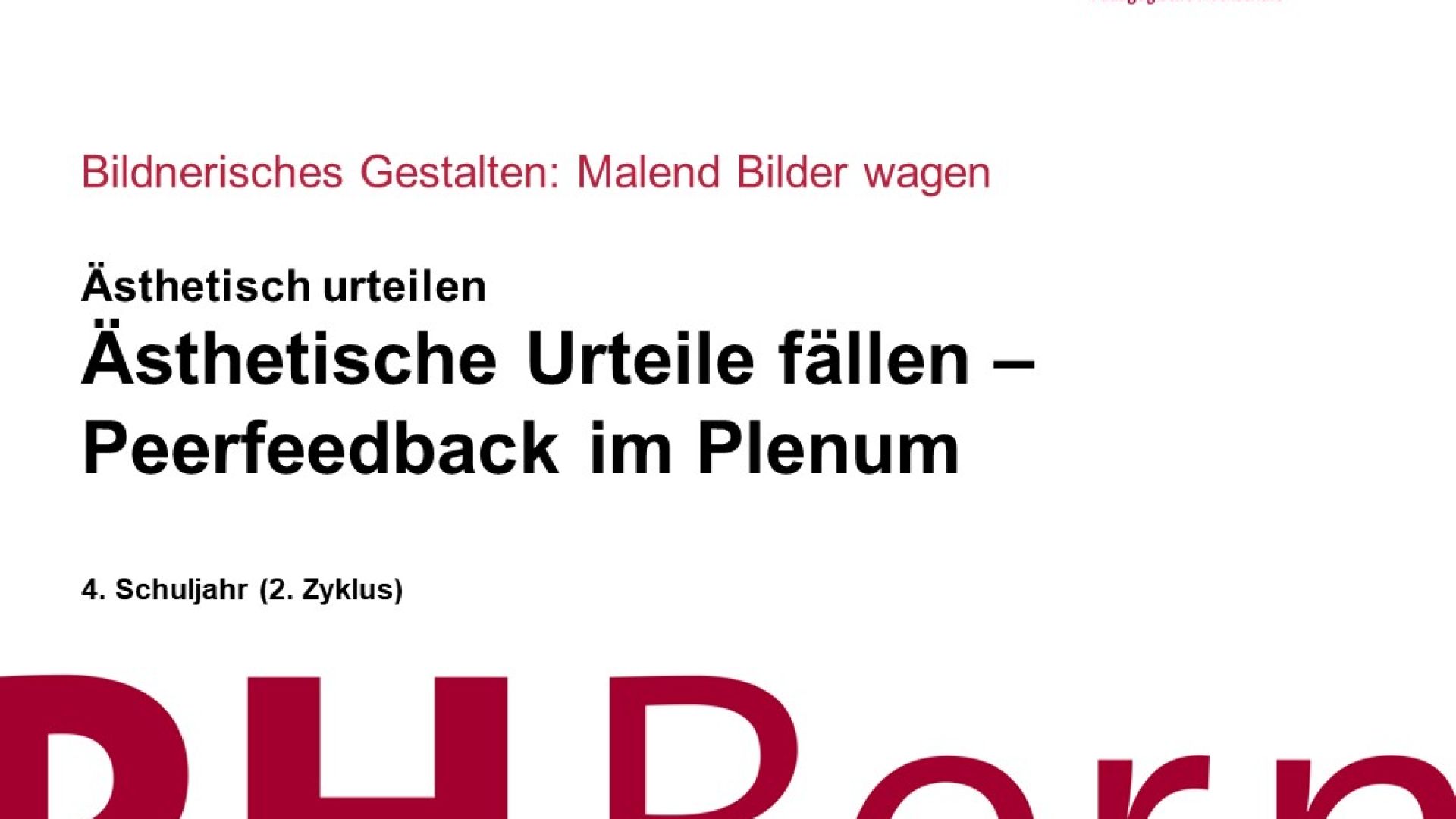 Peerfeedback im Plenum