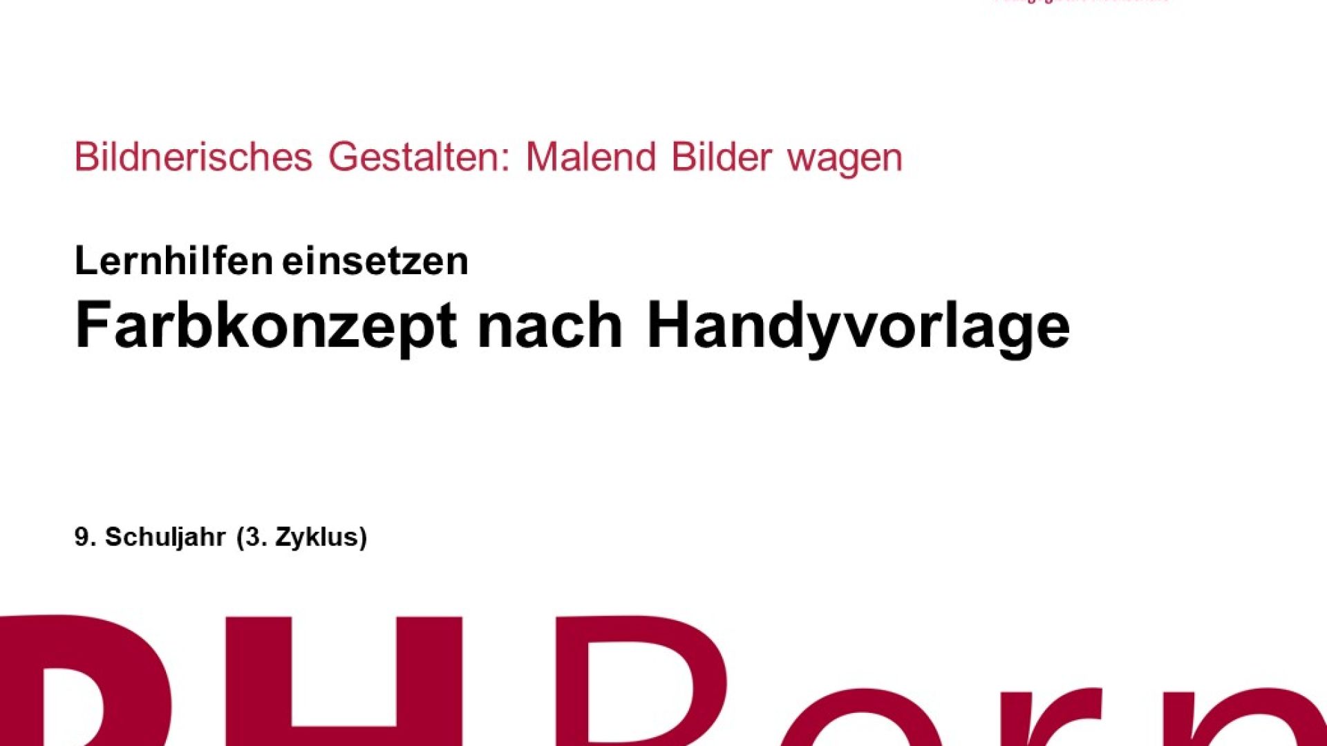 Farbkonzept nach Handyvorlage