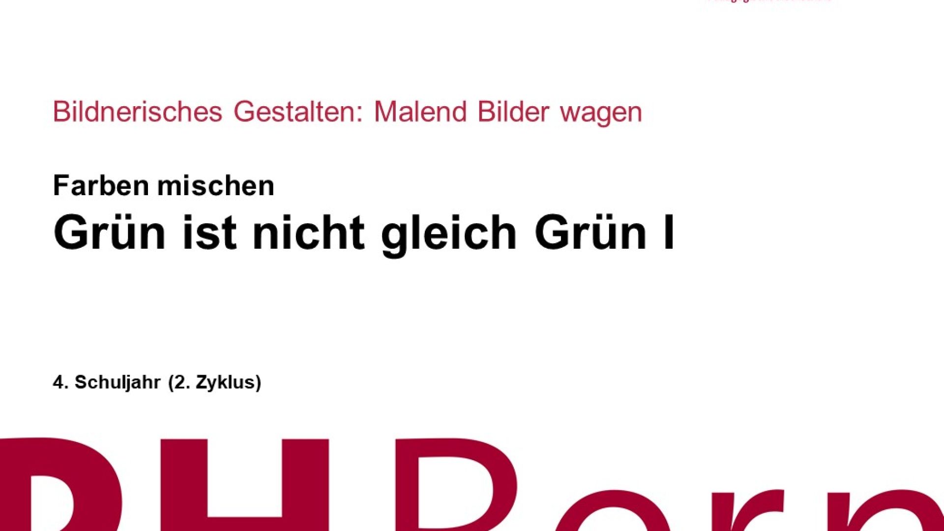 Grün ist nicht gleich Grün I