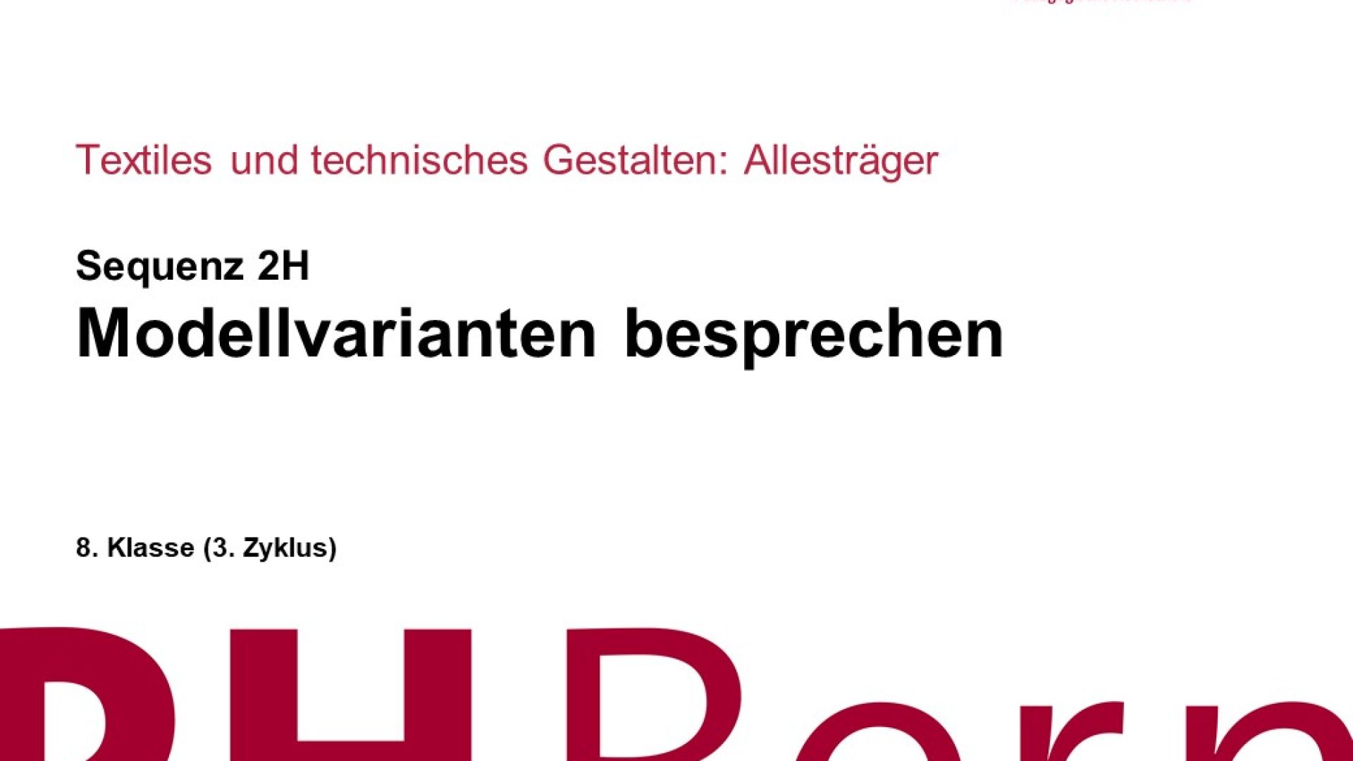 Modellvarianten besprechen