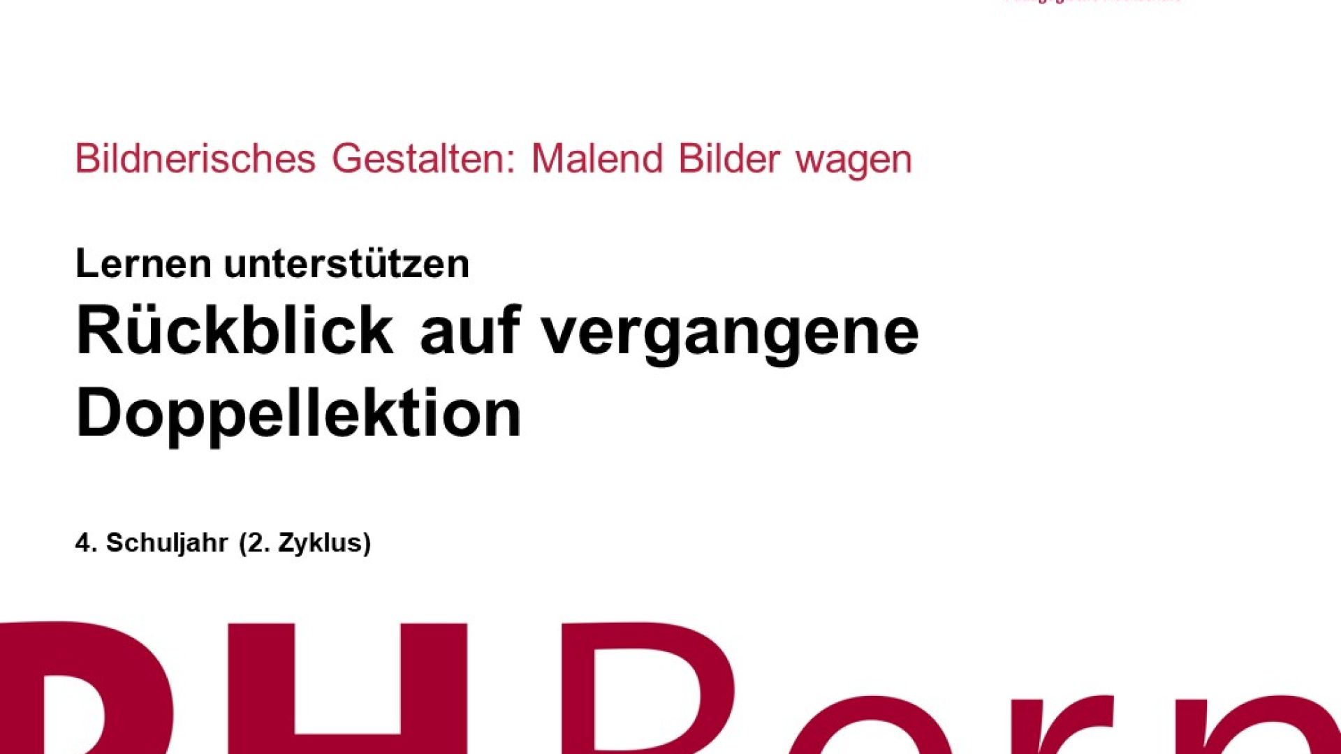 Rückblick auf vergangene Doppellektion