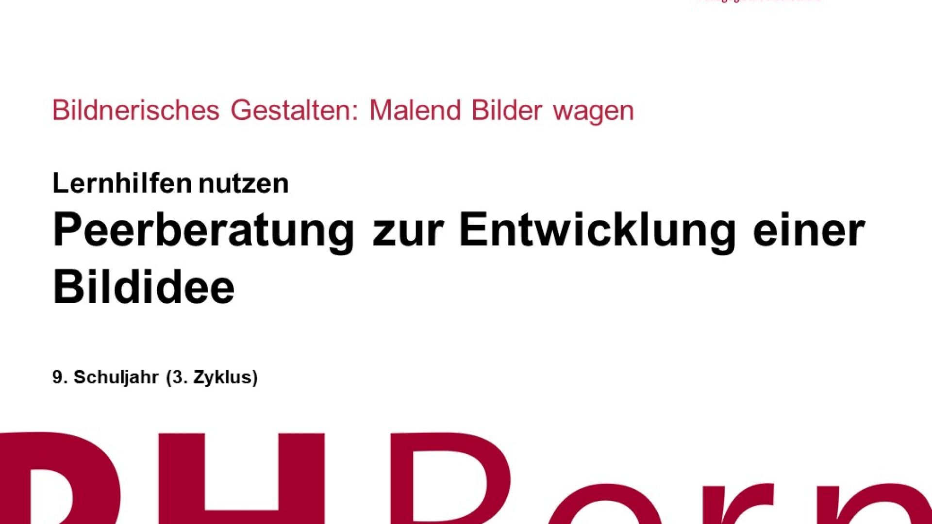 Peerberatung zur Entwicklung einer Bildidee