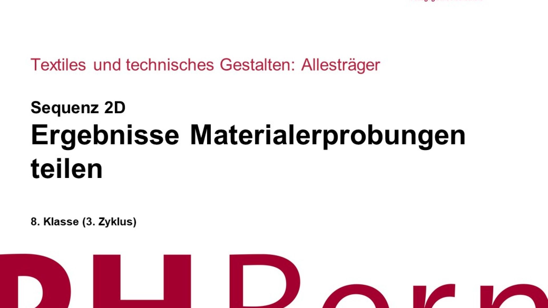 Ergebnisse Materialerprobungen teilen
