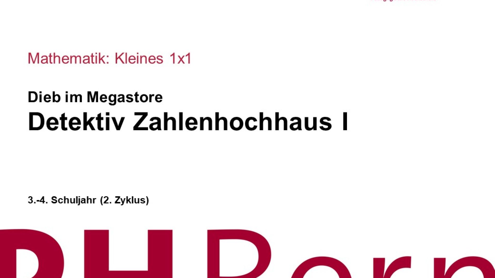 Detektiv Zahlenhochhaus I