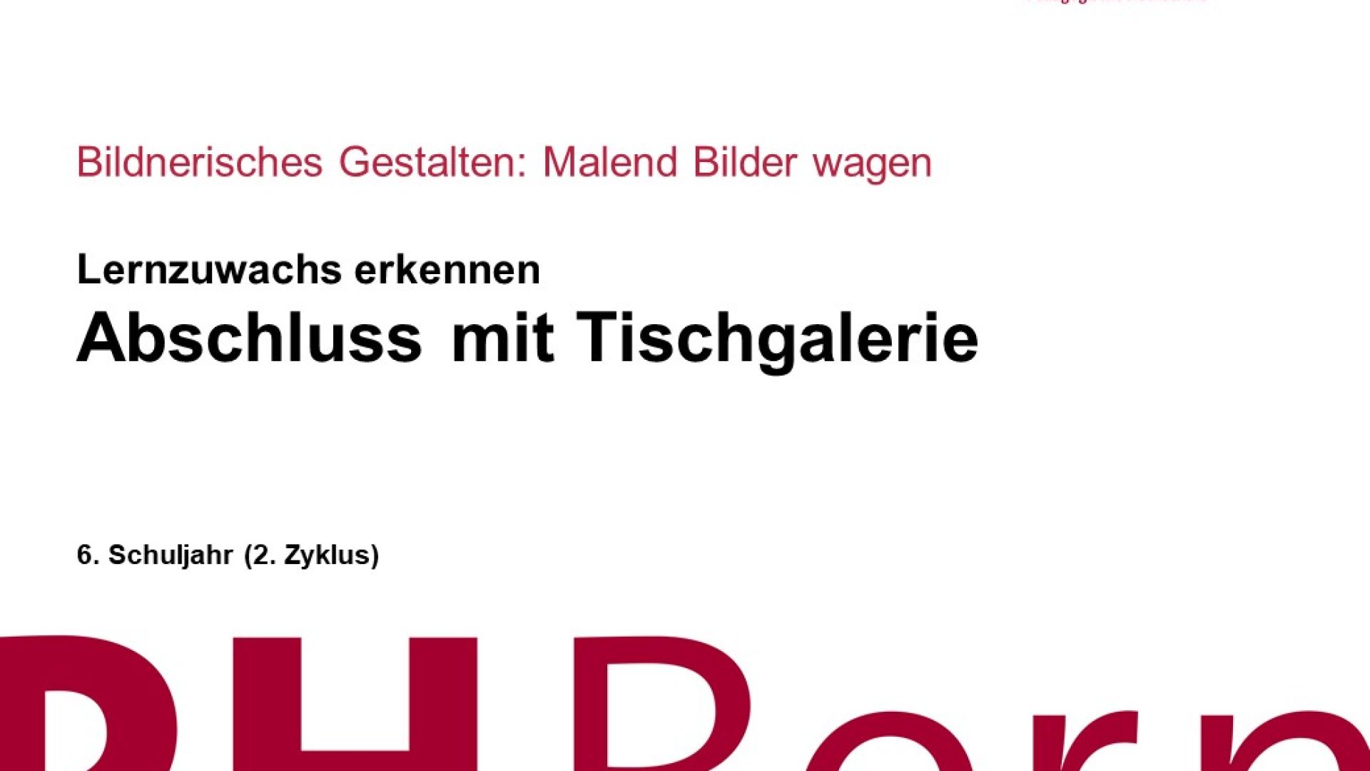 Abschluss mit Tischgalerie