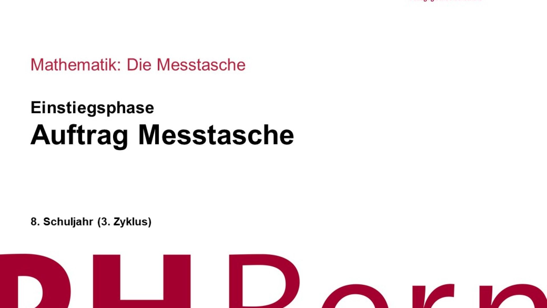 Auftrag Messtasche
