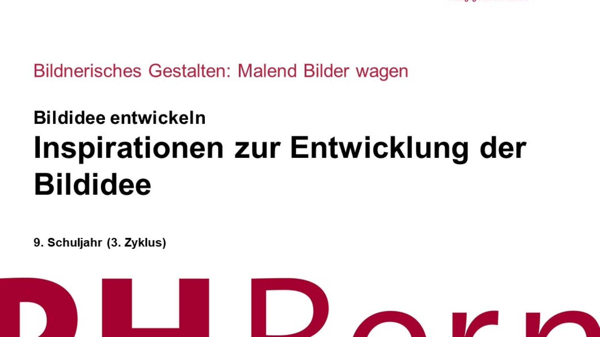 Inspirationen zur Entwicklung der Bildidee