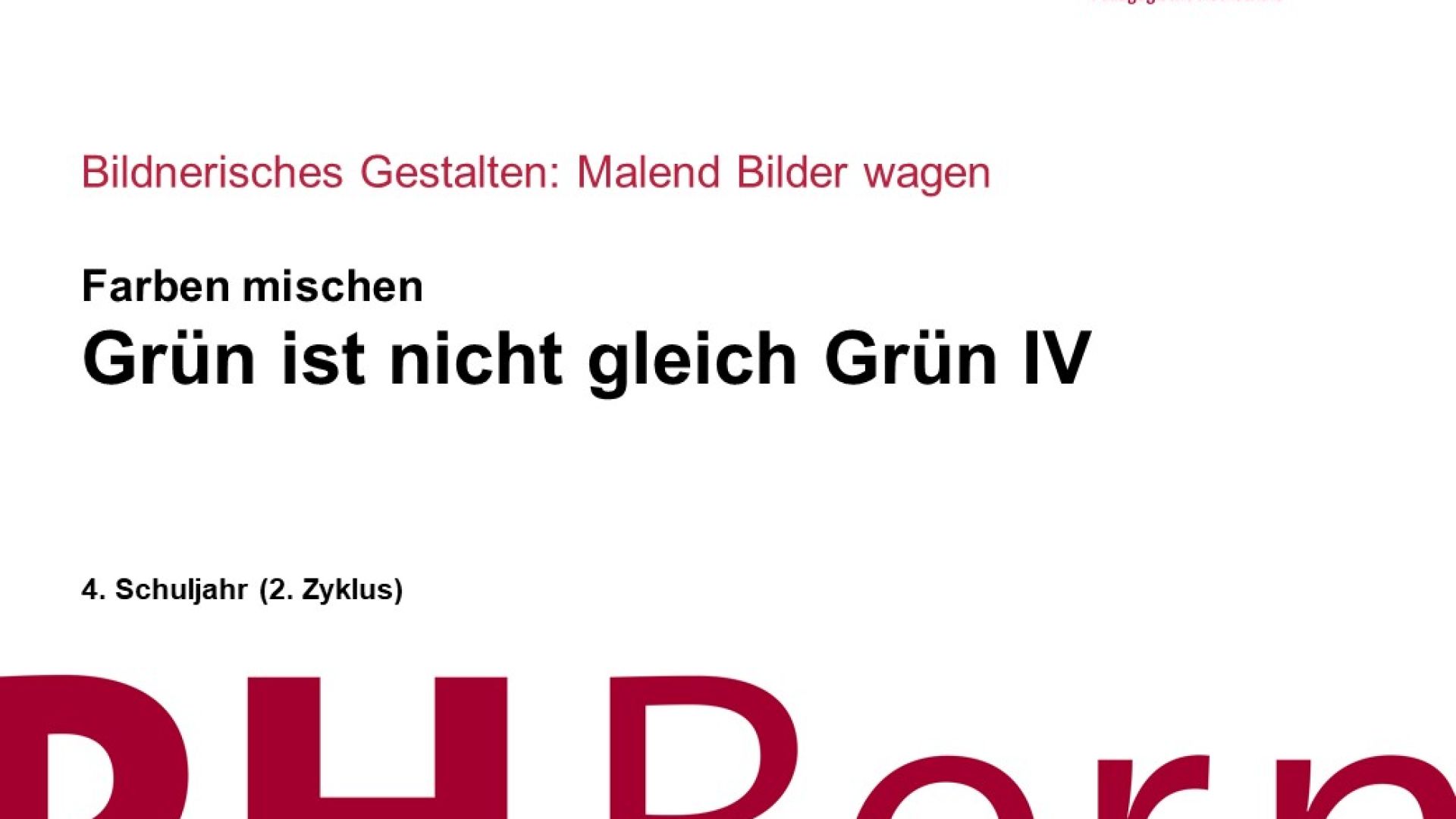 Grün ist nicht gleich Grün IV
